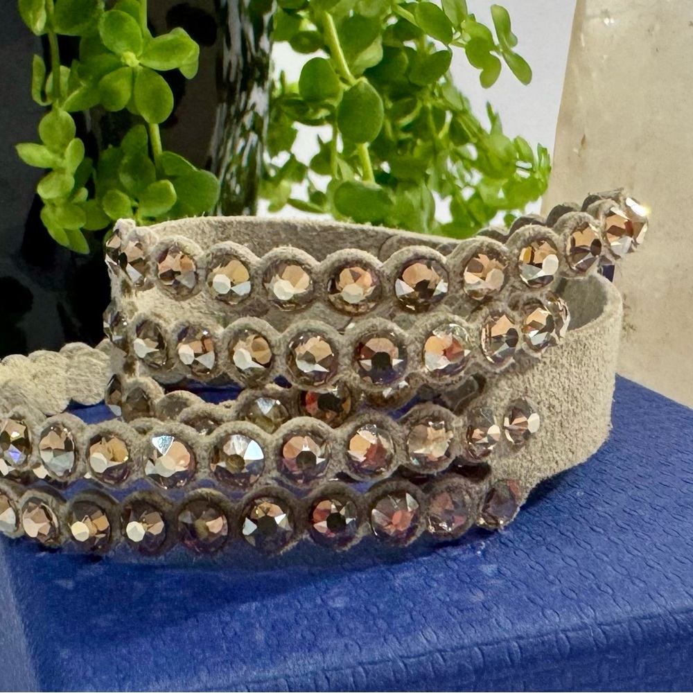 Swarovski Tan Power Slake Collection Double Wrap Crystal Bracelet NWOT - Picture 7 of 16